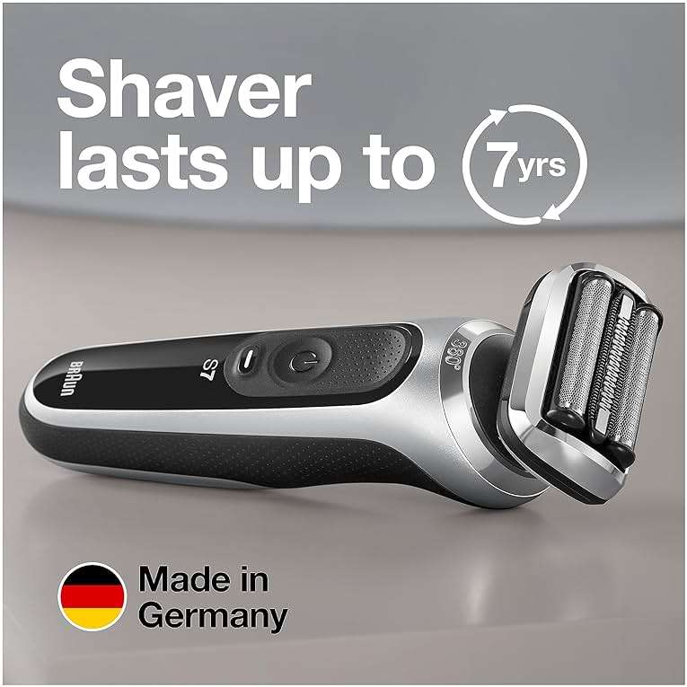 Braun Series 7 7032cs Flex Electric Razor for Men, Wet & Dry, Electric Razor, Rechargeable, Cordless Foil Shaver with Beard Trimmer and Charging Stand, Silver - Image 8