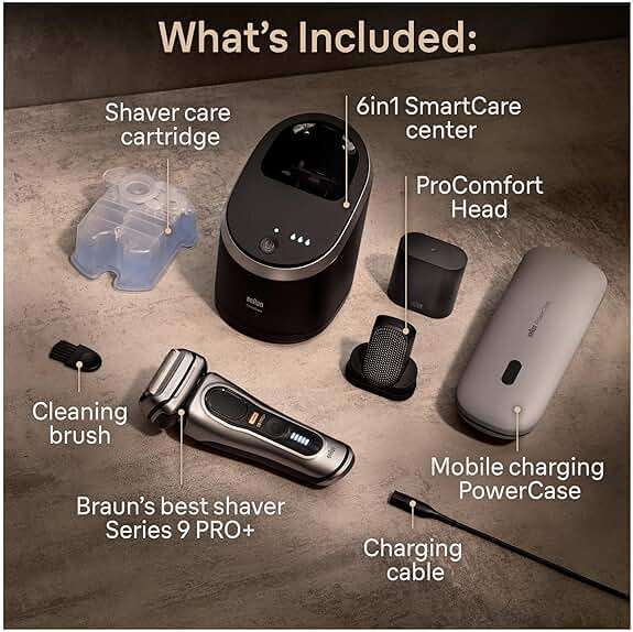 Braun Series 9 PRO+ Electric Shaver, Shaving Kit with 5 Pro Shave Elements and ProComfort Head, SmartCare Center - Image 2