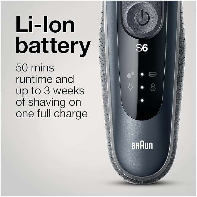 Braun Series 6 6046cs Electric Razor for Men, Wet & Dry, Electric Razor, Rechargeable, Cordless Foil Shaver with Charging Stand, Travel Case and Precision Trimmer, Black - Image 5