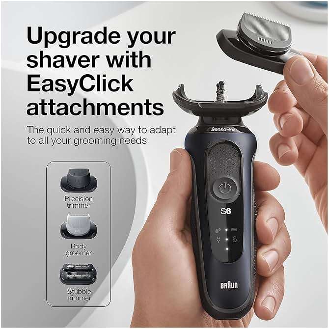 Braun Series 6 6046cs Electric Razor for Men, Wet & Dry, Electric Razor, Rechargeable, Cordless Foil Shaver with Charging Stand, Travel Case and Precision Trimmer, Black - Image 7