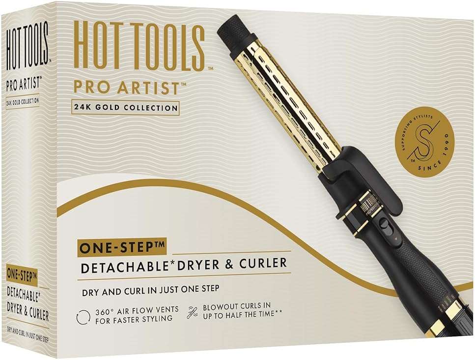 Hot Tools Pro Artist 24K Gold One-Step Dryer & Curler | Long-Lasting Blowout Curls - Image 8