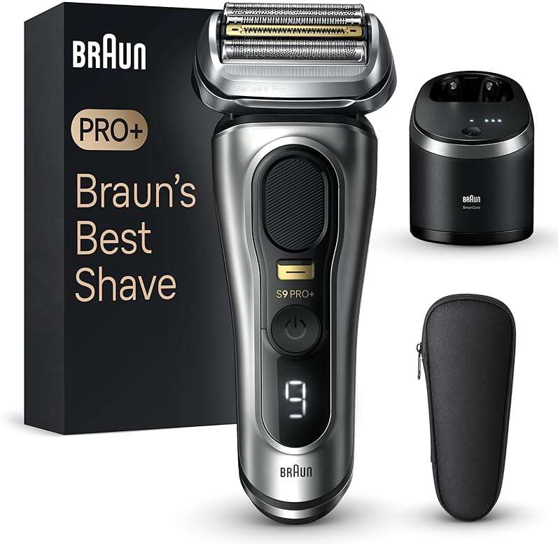 Braun Series 9 PRO+ Electric Razor for Men, 5 Pro Shave Elements & Precision Long Hair Trimmer, 6in1 SmartCare Center, Wet & Dry Electric Shaver for Smooth Skin with 60min Battery Runtime, 9567cc - Image 1