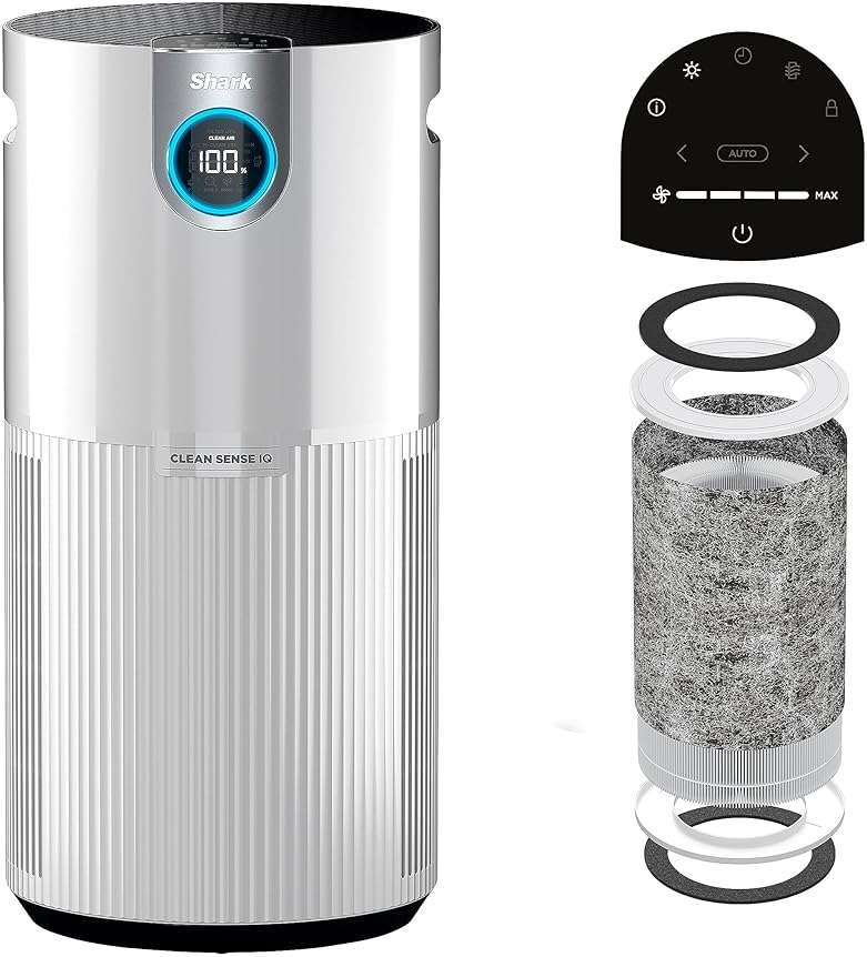 SHARK UA205 Nanoseal HEPA Air Purifier MAX with Clean Sense, Covers 1350 Sq Ft, XL Room, White (Renewed) - Image 1