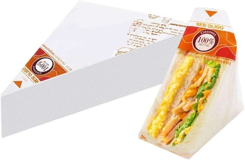 200 Pcs Plastic Sandwich Bags,Collapsible plastic sandwich container,Easy to tear baked packaging (Yellow) - Image 1