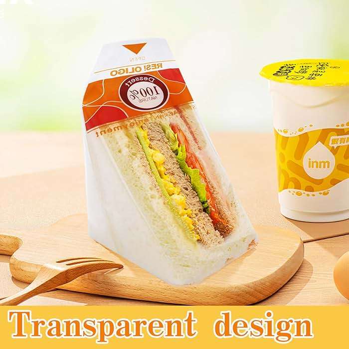 200 Pcs Plastic Sandwich Bags,Collapsible plastic sandwich container,Easy to tear baked packaging (Yellow) - Image 2