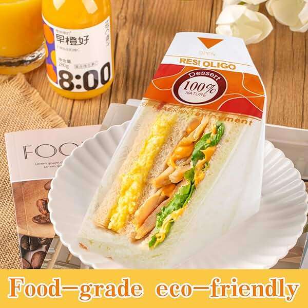 200 Pcs Plastic Sandwich Bags,Collapsible plastic sandwich container,Easy to tear baked packaging (Yellow) - Image 5