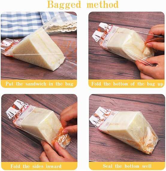200 Pcs Plastic Sandwich Bags,Collapsible plastic sandwich container,Easy to tear baked packaging (Yellow) - Image 7