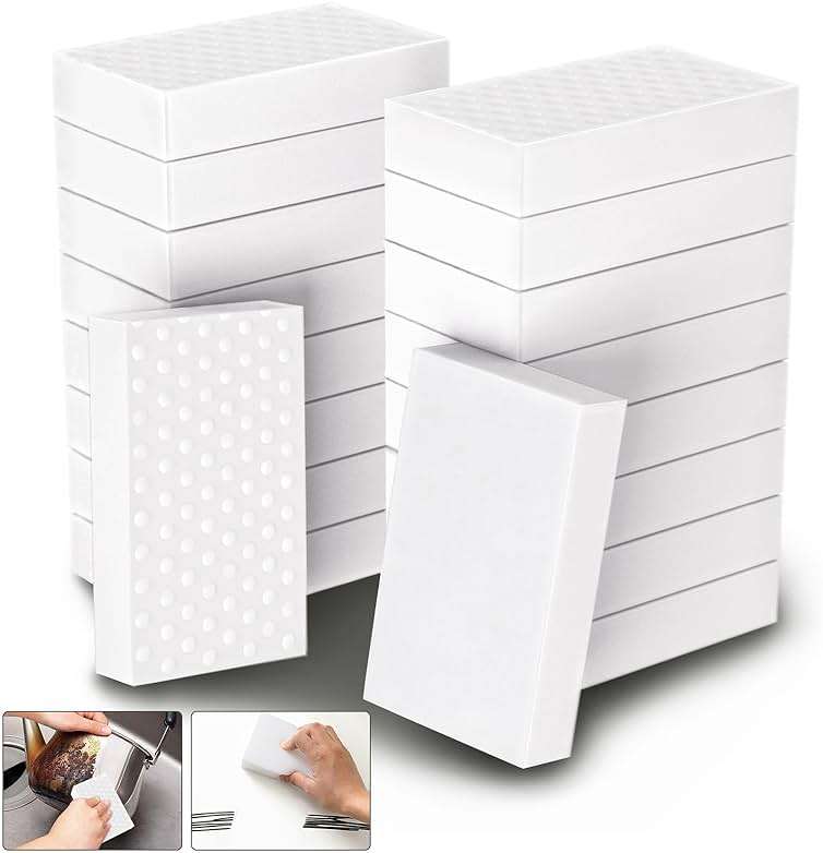 Magic Sponge Eraser,POWOBEST 50 Pack 2X Density Extra Thick Melamine Sponge,Large Boat Scuff Eraser Cleaning Pads,Melamine Foam, No Scratches Cleaning Sponge,Multi-Purpose Bathroom,Floor, Kitchen - Image 1