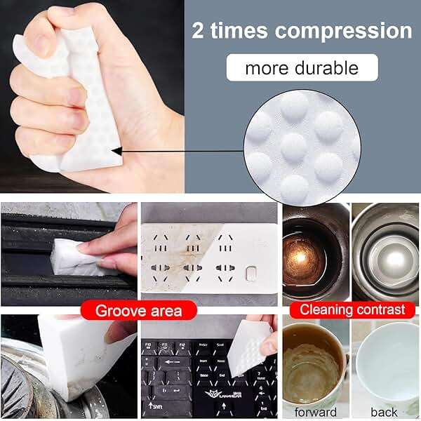 Magic Sponge Eraser,POWOBEST 50 Pack 2X Density Extra Thick Melamine Sponge,Large Boat Scuff Eraser Cleaning Pads,Melamine Foam, No Scratches Cleaning Sponge,Multi-Purpose Bathroom,Floor, Kitchen - Image 5