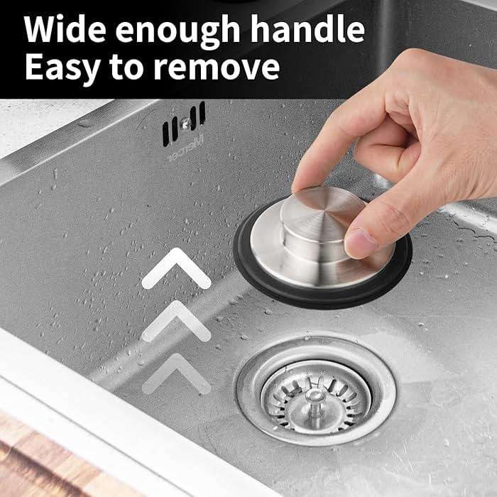 Tifanso Kitchen Sink Drain Stopper Cover, 2PCS Stainless Steel Garbage Disposal Stopper 3.34 Inch Drain Plug, Fits Standard Kitchen Sink Size of 3-1/2 Inch - Image 4