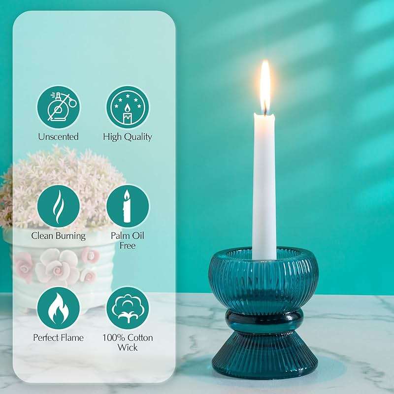 Hausware 36 Pack Taper Candles, 8 Hour Burn Time,Unscented Dripless and Smokeless, 10 inch Elegant Premium Quality Dinner Candle for Home Décor, Restaurant, Wedding, Party Candlesticks (White) - Image 5