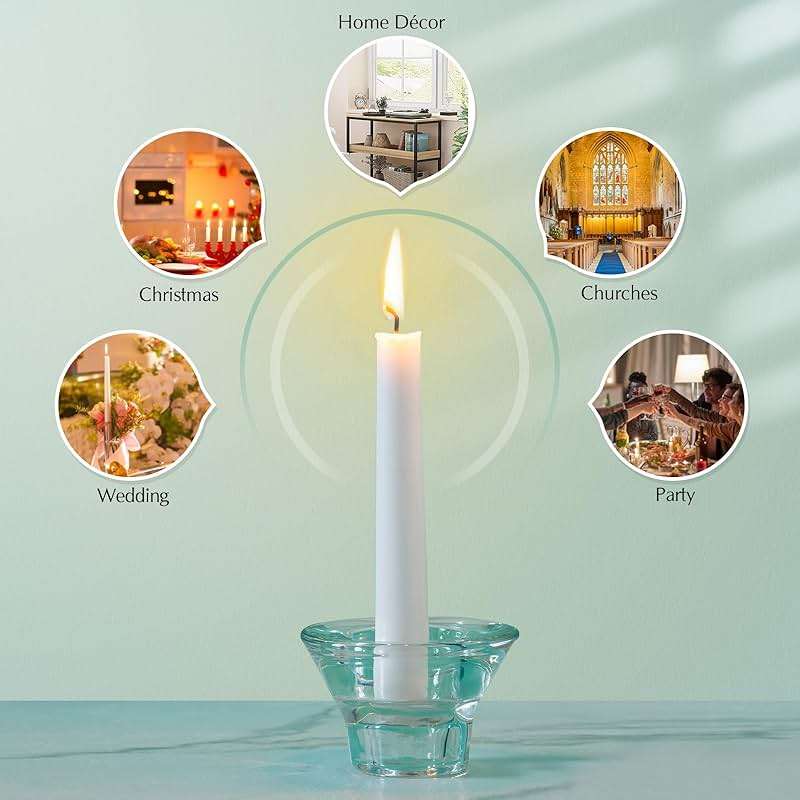 Hausware 36 Pack Taper Candles, 8 Hour Burn Time,Unscented Dripless and Smokeless, 10 inch Elegant Premium Quality Dinner Candle for Home Décor, Restaurant, Wedding, Party Candlesticks (White) - Image 6