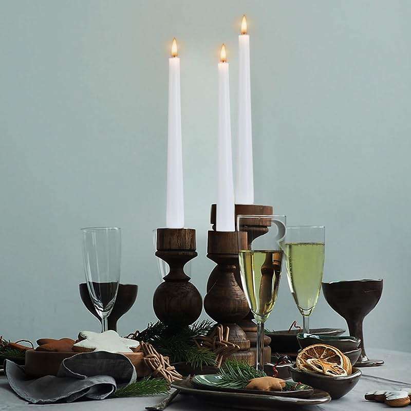 Hausware 36 Pack Taper Candles, 8 Hour Burn Time,Unscented Dripless and Smokeless, 10 inch Elegant Premium Quality Dinner Candle for Home Décor, Restaurant, Wedding, Party Candlesticks (White) - Image 8