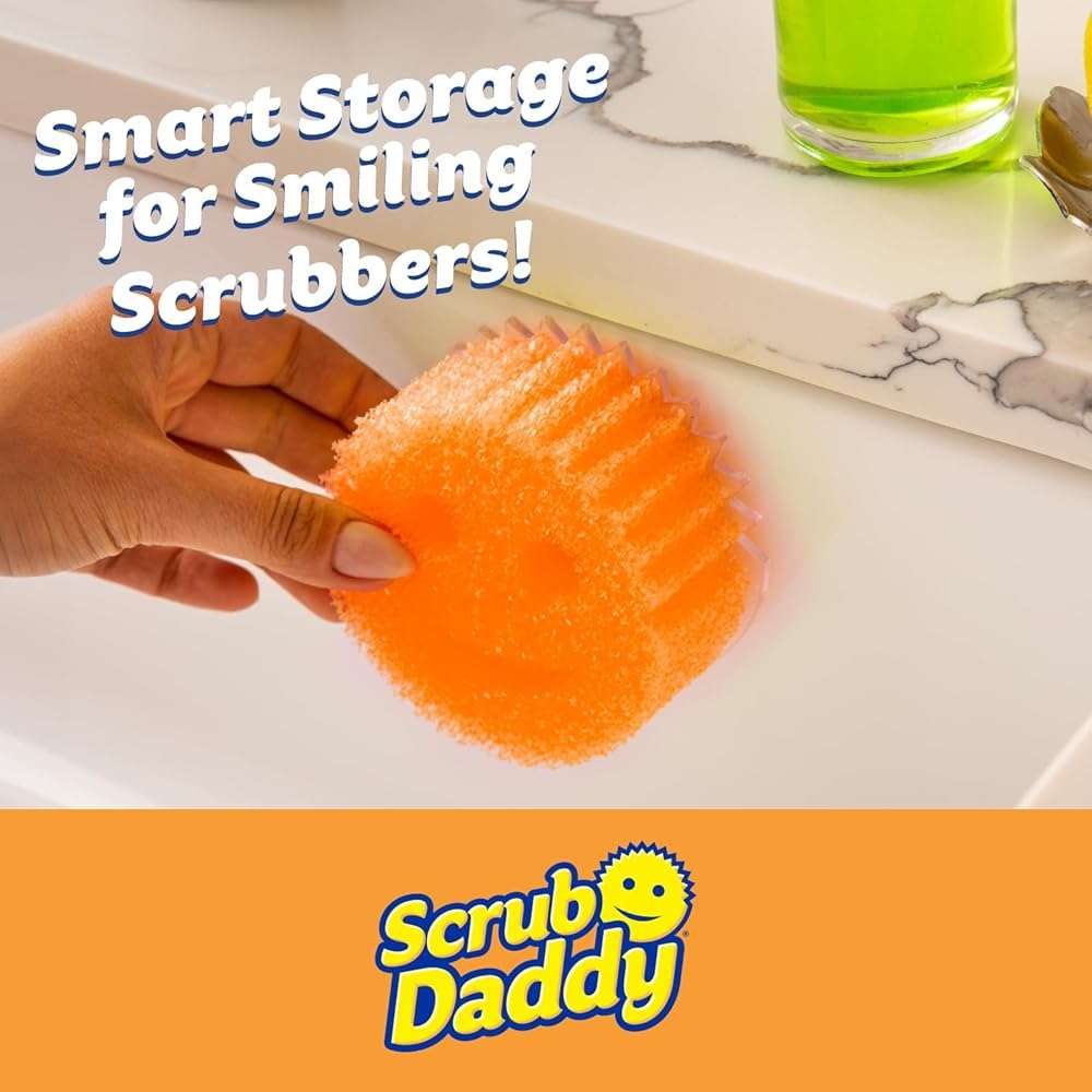 Scrub Daddy 6 Kitchen Sponges & 1 Daddy Caddy Dish Sponge Holder - BPA Free & Made with Polymer Foam - Stain & Odor Resistant, Scratch-Free Multipurpose Scrubbers - Image 2
