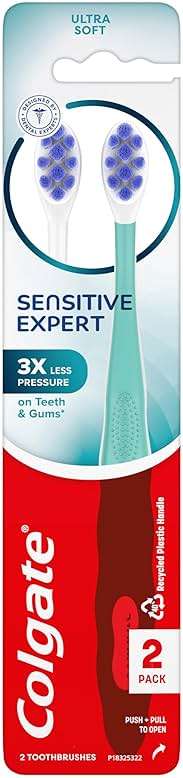 Colgate Sensitive Expert Ultra Soft Sensitive Toothbrush Pack, Extra Soft Toothbrush for Sensitive Gums and Teeth, Gently Cleans Teeth and Gums, 2 Pack - Image 9