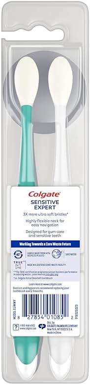 Colgate Sensitive Expert Ultra Soft Sensitive Toothbrush Pack, Extra Soft Toothbrush for Sensitive Gums and Teeth, Gently Cleans Teeth and Gums, 2 Pack - Image 10