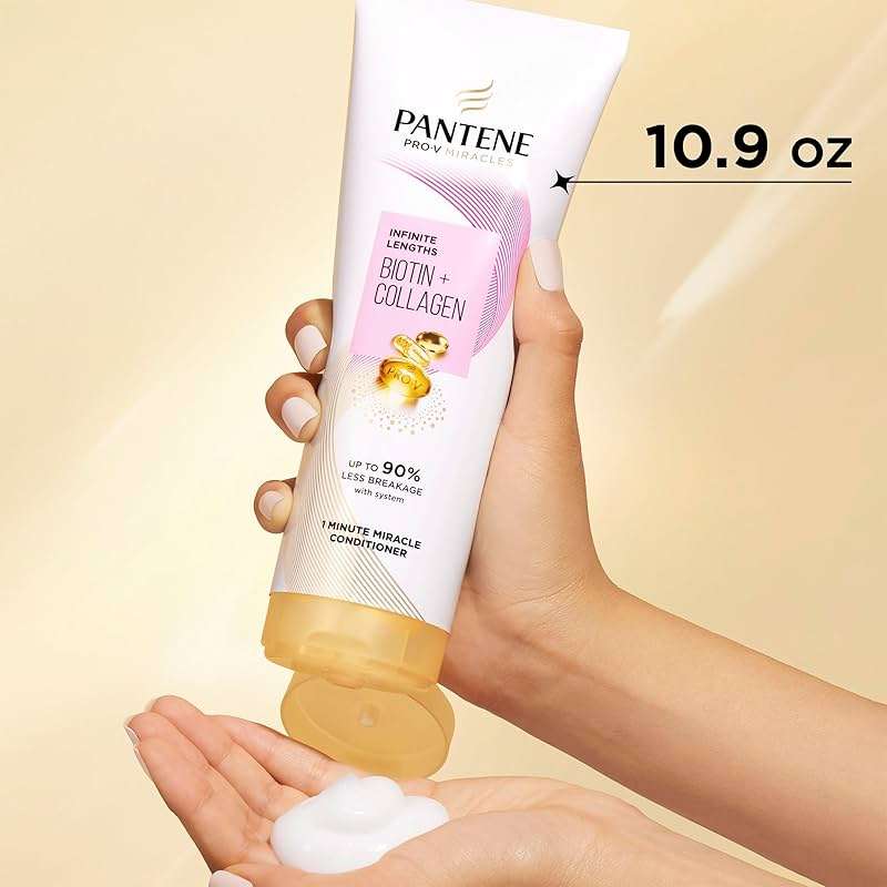 Pantene Pro-V Miracles Infinite Lengths Biotin + Collagen 1 Minute Miracle Conditioner 10.9 FL OZ - Image 11