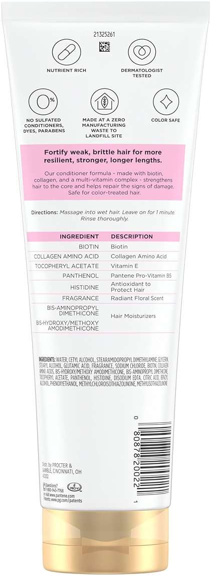 Pantene Pro-V Miracles Infinite Lengths Biotin + Collagen 1 Minute Miracle Conditioner 10.9 FL OZ - Image 14