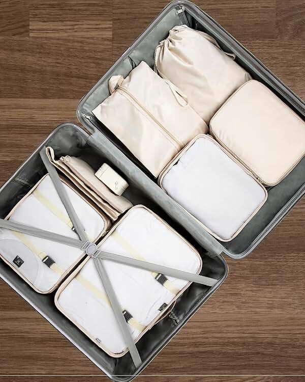 TRAILKICKER 9 Set Packing Cubes for Carry on Suitcase Travel Organizer Bags for Luggage Suitcase Organizer Bags Packing Cube Set for Packing Women Men (Beige) - Image 7