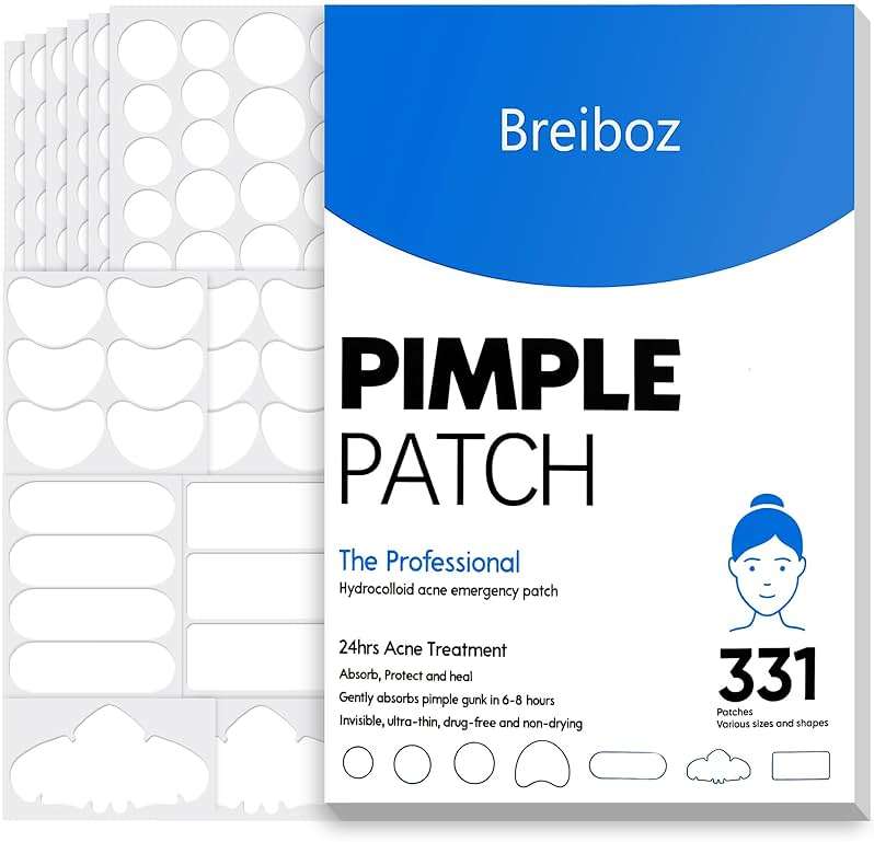 Pimple Patches for Face & Body,331 Patches Variety Pack w/ Large Sizes,Invisible Hydrocolloid Acne Patch with Tea Tree Oil & Salicylic Acid,Overnight Zit Stickers for Blemishes & Spots, All Skin Types - Image 1