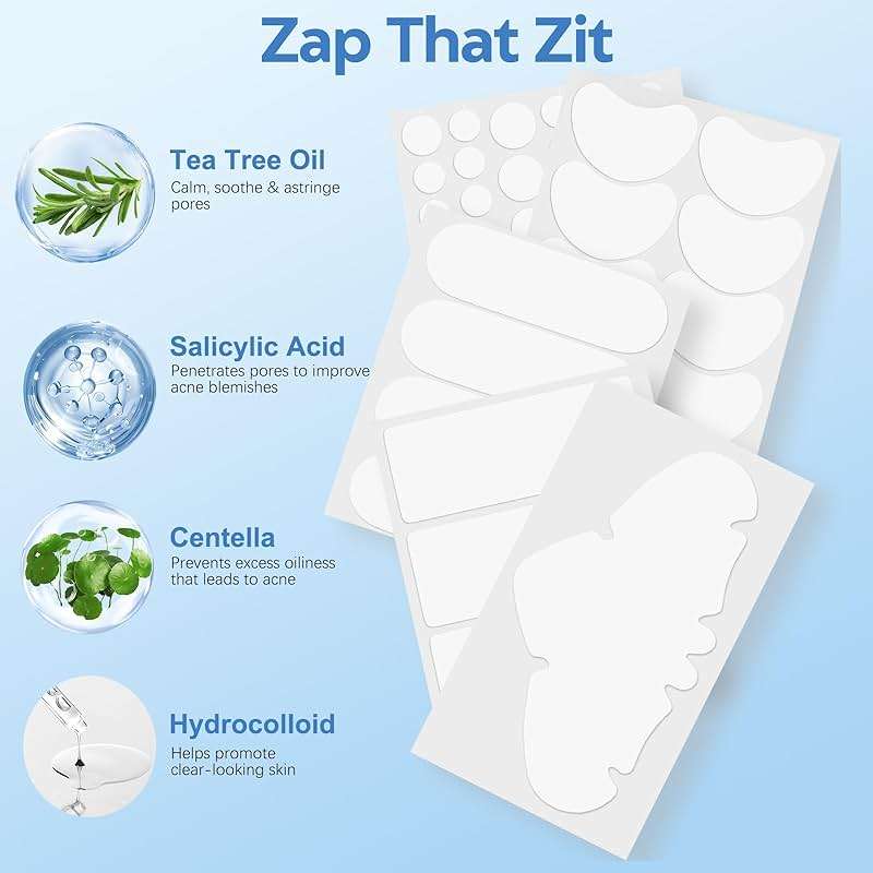 Pimple Patches for Face & Body,331 Patches Variety Pack w/ Large Sizes,Invisible Hydrocolloid Acne Patch with Tea Tree Oil & Salicylic Acid,Overnight Zit Stickers for Blemishes & Spots, All Skin Types - Image 3