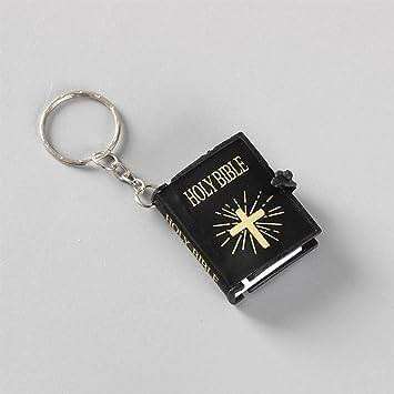 Black Bible Keychain, Sacred Pendant Accessories English Mini Religious Cross Car Key Chain Cross Key Ring Bag Pendant,Clothing, Shoes and Jewelry Automobile Keychains - Image 6