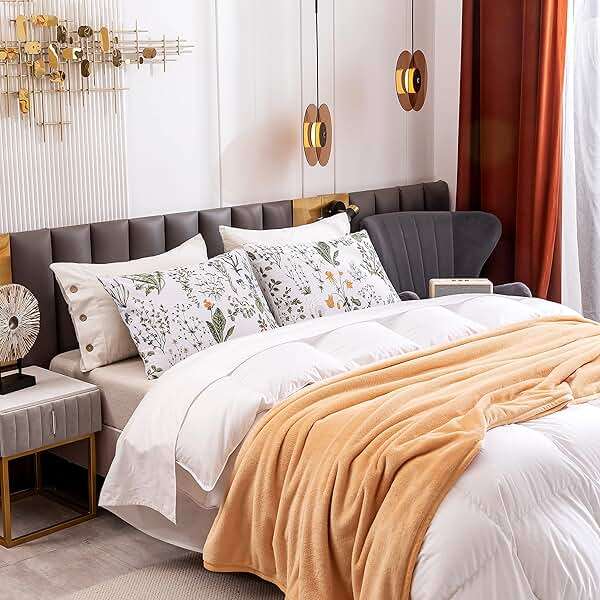 ECOCOTT 2 Pack Pillowcase Queen Size with Green Botanical Floral Leaves Pillow Cases Set, 100% Cotton Queen Pillow Covers Envelope Closure (Queen, 20"x30") - Image 5