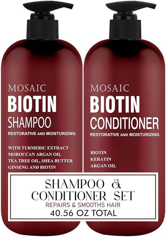 Biotin Volumizing Shampoo and Conditioner Set for Thinning Hair and Regrowth - Ultimate Anti Hair Loss, Thickening Growth Treatment Care for Men & Women - Image 1