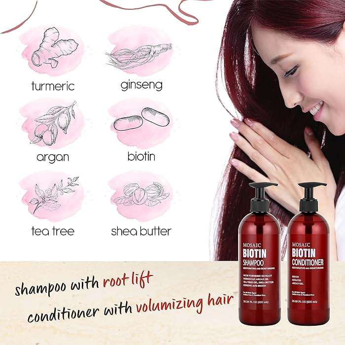 Biotin Volumizing Shampoo and Conditioner Set for Thinning Hair and Regrowth - Ultimate Anti Hair Loss, Thickening Growth Treatment Care for Men & Women - Image 3
