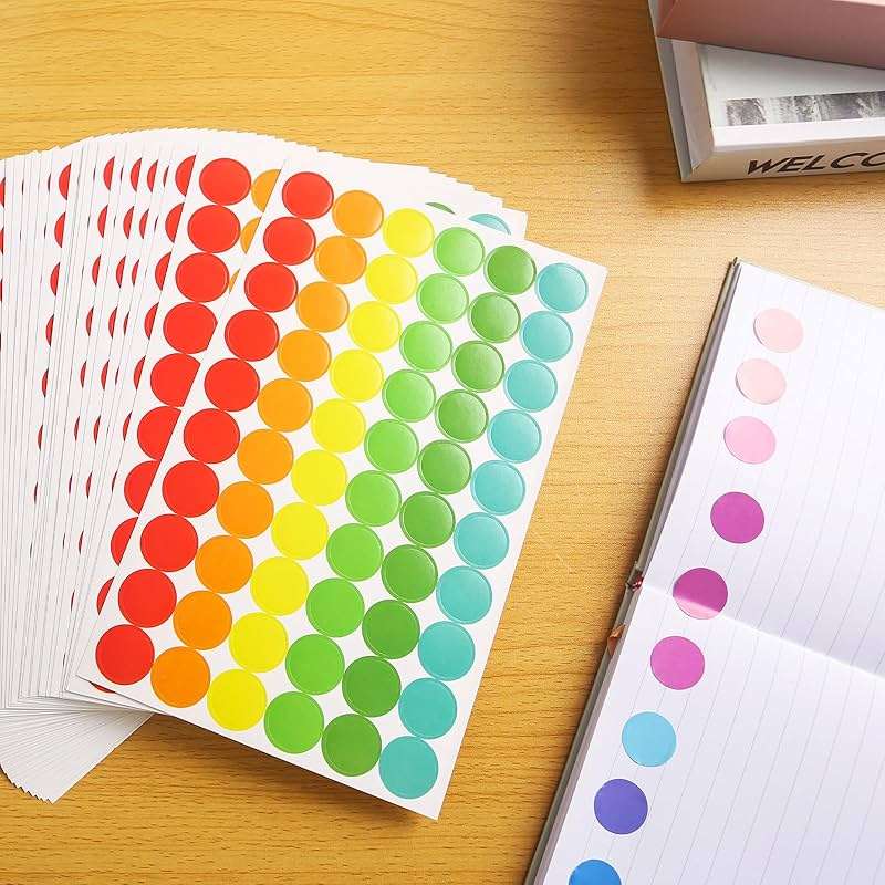 SallyFashion 2160PCS Dot Stickers 3/4 inch Color Coding Labels Round Dot Labels for Kids, 12 Color Polka Circle Label Pricing Stickers for Office Classroom Decor Must Haves, Garage Yard Sales, Papers - Image 5
