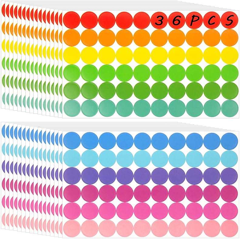 SallyFashion 2160PCS Dot Stickers 3/4 inch Color Coding Labels Round Dot Labels for Kids, 12 Color Polka Circle Label Pricing Stickers for Office Classroom Decor Must Haves, Garage Yard Sales, Papers - Image 7