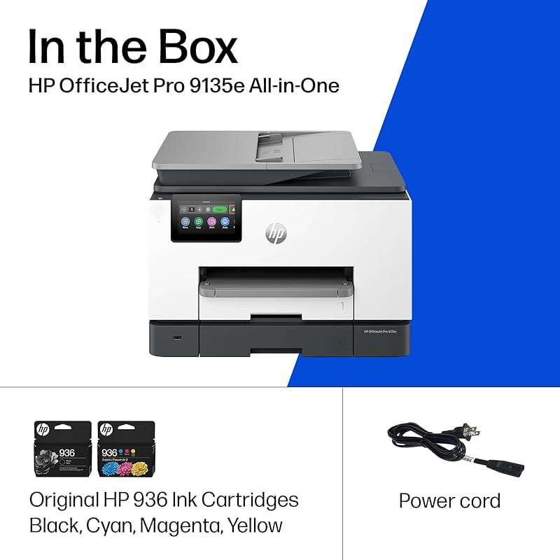 HP OfficeJet Pro 9135e Wireless All-in-One Color Inkjet Printer, Print, scan, Copy, fax, ADF, Duplex Printing Best-for-Office, 3 Month Instant Ink Trial Included, AI-Enabled (404M0A) - Image 9