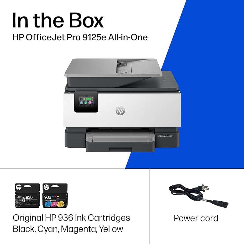 HP OfficeJet Pro 9125e Wireless All-in-One Color Inkjet Printer, Print, scan, copy, fax, ADF, Duplex printing best-for-office, 3 month Instant Ink trial included, AI-enabled (403X0A) - Image 8