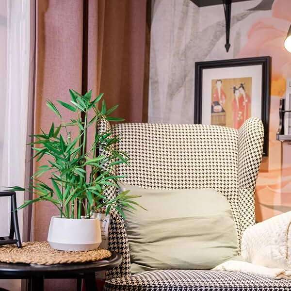365 Blooming Decor 18 inch Tall White Potted Artificial Bamboo Plant- Luxury Artificial Bamboo Tree in White Pot for Home, Office, Kitchen, Counter Top, Indoor Decor, Money Tree, Lucky Tree. - Image 5