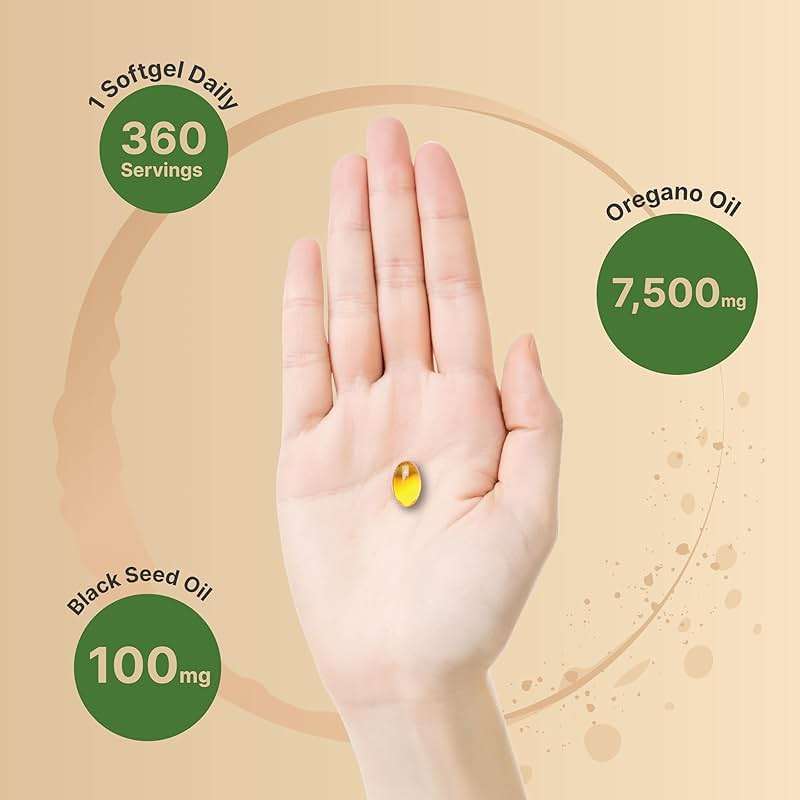 NatureBell Oil of Oregano with Black Seed Oil - 360 Softgels - 2-in-1 Herbal Complex for Immune Health* - Includes Carvacrol, Thymoquinone & Extra Virgin Olive Oil - Non-GMO - Image 4