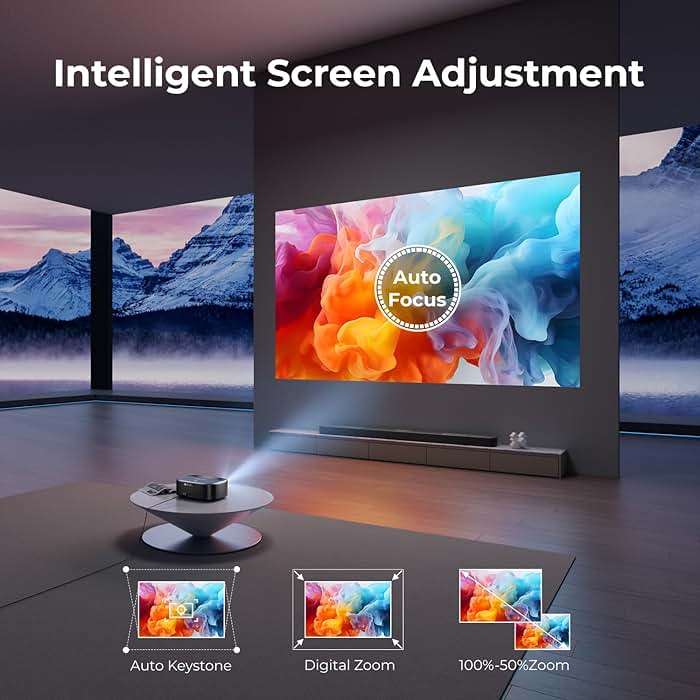 4K Projector with WiFi and Bluetooth - 3000 ANSI Lumens, ELEPHAS Outdoor Movie Projector Compatible with NETFLIX/Prime Video/YouTube, Smart Projector for HDMI/USB/iOS/Android, Portable Home Cinema - Image 6