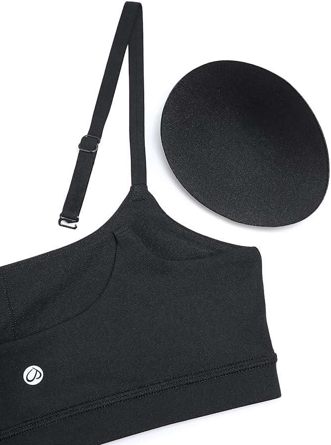 CRZ YOGA Butterluxe Adjustable Spaghetti Strap Sports Bras for Women - Scoop Neck Wireless Padded Yoga Workout Crop Top - Image 6