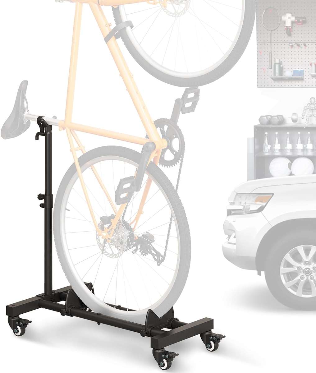 Sttoraboks Vertical Bike Stand, Freestanding Bike Rack Garage Storage Upright Bicycle Floor Stand Indoor Bike Holder with Adjustable Height for Garage & Apartment - for Wheels Sizes up to 29” - Image 1