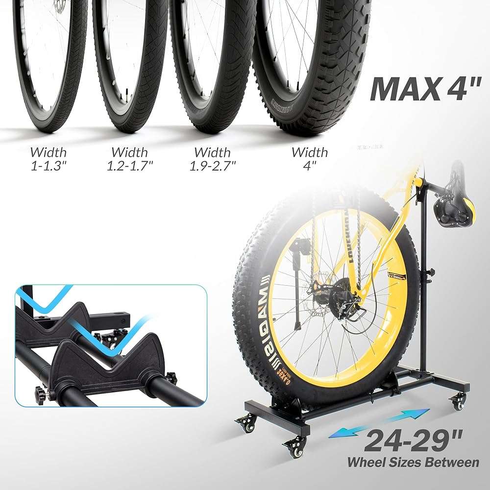 Sttoraboks Vertical Bike Stand, Freestanding Bike Rack Garage Storage Upright Bicycle Floor Stand Indoor Bike Holder with Adjustable Height for Garage & Apartment - for Wheels Sizes up to 29” - Image 6
