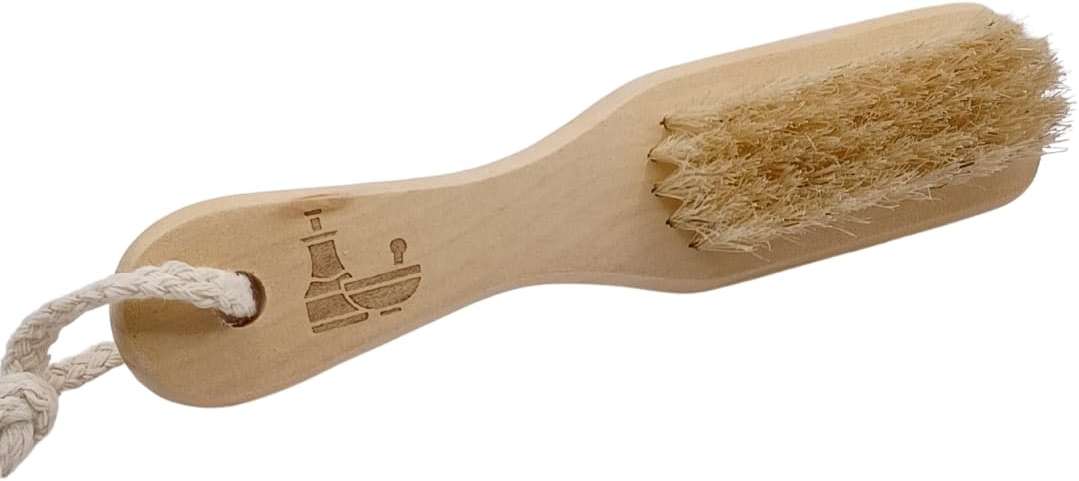 High Thyme FARMacy Pumice Stone for Feet with Natural Bristle Nail Brush – Wooden Handle Foot Callus Remover – Dual-Sided Pedicure Tool for Smooth Skin – 7.25 Inch - Image 3