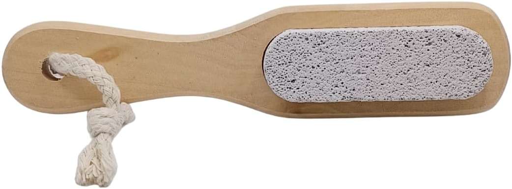 High Thyme FARMacy Pumice Stone for Feet with Natural Bristle Nail Brush – Wooden Handle Foot Callus Remover – Dual-Sided Pedicure Tool for Smooth Skin – 7.25 Inch - Image 4
