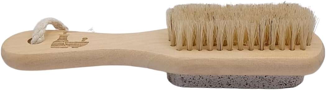 High Thyme FARMacy Pumice Stone for Feet with Natural Bristle Nail Brush – Wooden Handle Foot Callus Remover – Dual-Sided Pedicure Tool for Smooth Skin – 7.25 Inch - Image 5