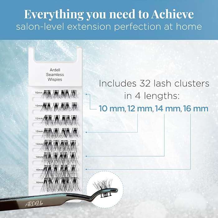 Ardell Seamless Eyelash Extensions Refill Kit Wispies - 32 Assorted Wispy Strip Cluster Lengths Customizable DIY Lash Clusters for Natural Look Lashes, 1 Pack - Image 3