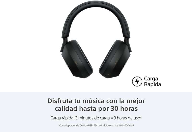 Sony WH-1000XM5 Noise Canceling Wireless Headphones - 30hr Battery Life - Over-Ear Style - Optimized for Alexa and Google Assistant - Built-in mic for Calls - Black - International Version No Warranty - Image 2