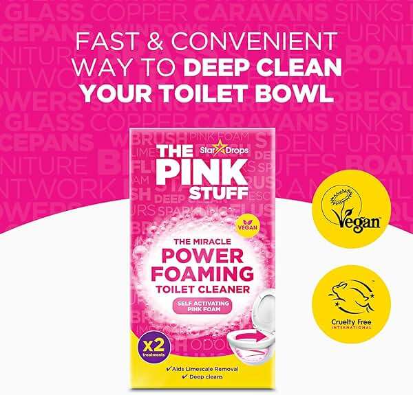 Stardrops - The Pink Stuff - The Miracle Power Foaming Toilet Cleaner - 2 Treatments - Self Activating Pink Foam Pack of 1 (7 Ounce) - Image 2