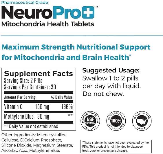 Best 365 Labs NeuroPro+ - Methylene Blue and C Complex - Maximum Strength Mitochondria Support Tablets - Fast Acting Mental Clarity Support - 60 Tablets - Image 3