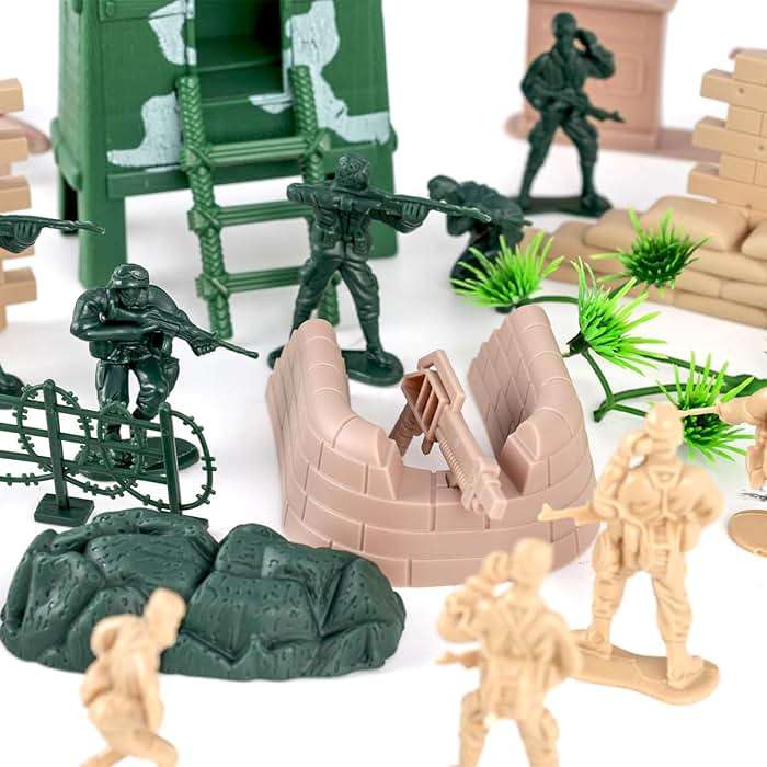 3 otters 120PCS Army Men Playset, Military Soldier Toys Army Men Action Figures, with Vehicles Aircrafts Assault Boats, Stocking Stuffers for Kids Boys Ages 3+ - Image 4