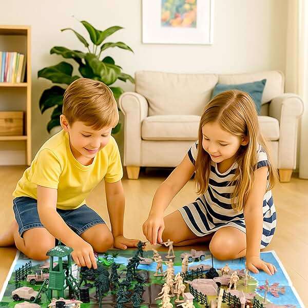 3 otters 120PCS Army Men Playset, Military Soldier Toys Army Men Action Figures, with Vehicles Aircrafts Assault Boats, Stocking Stuffers for Kids Boys Ages 3+ - Image 6