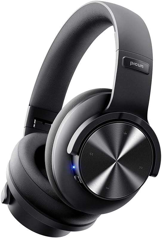 Picun B8 Bluetooth Headphones, 120H Playtime Headphone Wireless Bluetooth with 3 EQ Modes, Low Latency, Hands-Free Calls, Over Ear Headphones for Travel Home Office Cellphone PC Black - Image 1