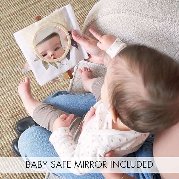 Soft Baby Book with Touch and Feel Pages - Cute Sensory Book for Babies 0-6, 6-12 & 12-18 Months with Mirror & Crinkle Paper - The Perfect Busy Book Toy for Baby Showers Or as a Newborn / Infant Gift - Image 4